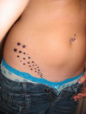 A shooting STAR TATTOO would be ideal to honor a recent marriage or the 
