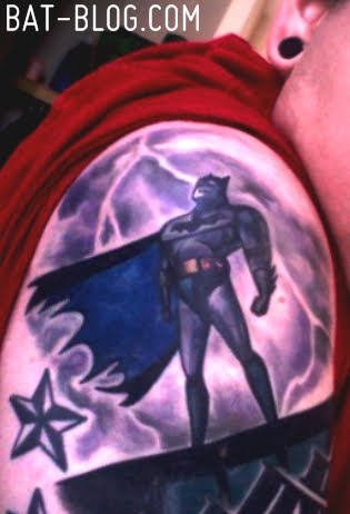  just recently sent us this photo of his special Batman Tattoo.