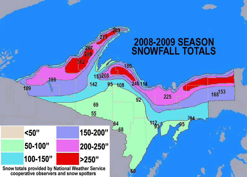 SNOWFALL TOTALS 2008-09