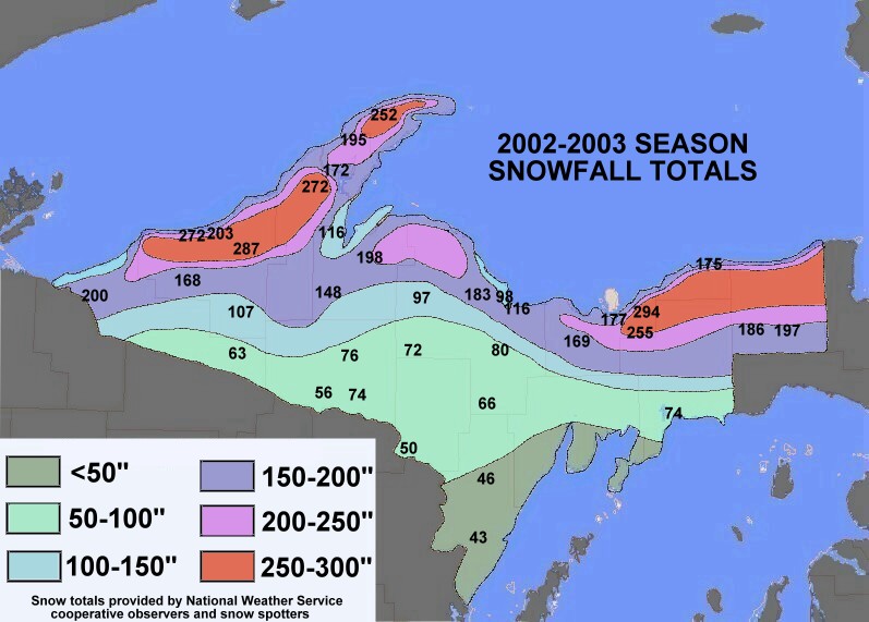 SNOWFALL TOTALS 2002-03