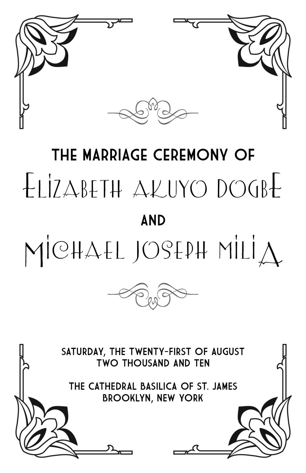 Custom Printables Elizabeth And Michael S Wedding Programs