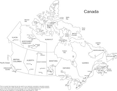 Blank Canada Provinces