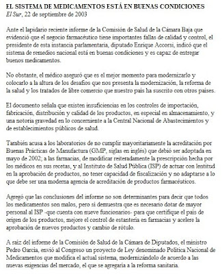 ya en el año 2003 el Poder Legislativo se refería a este organismo y sus falencias