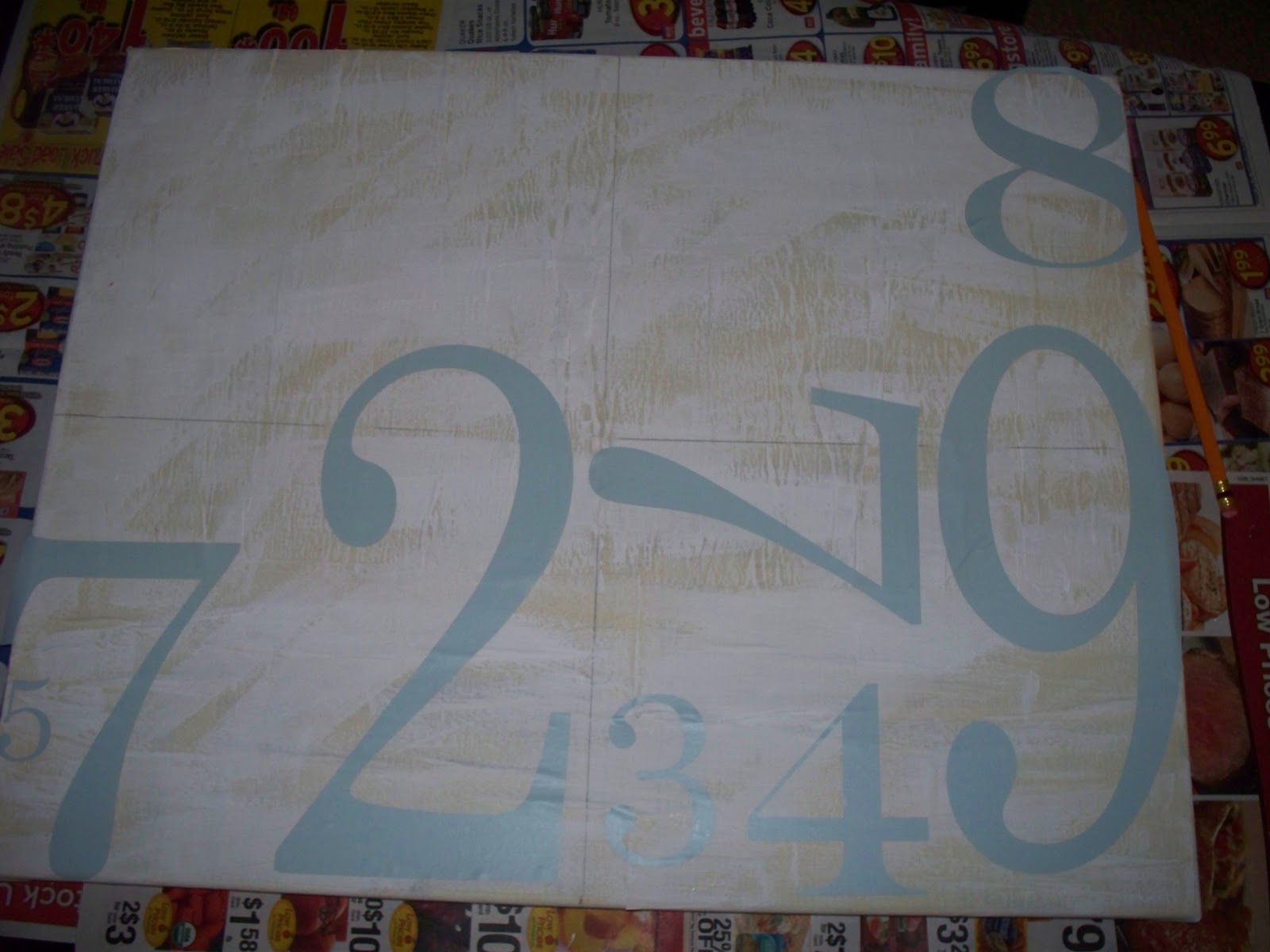 Paisley Pink Polka Dots Pottery Barn KnockOff Painted Numbers Canvas
