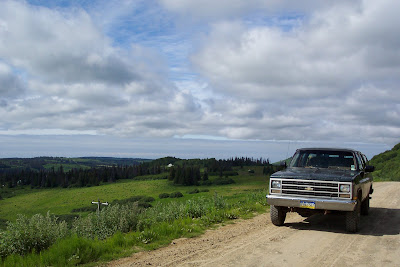 Parked on the Ohlson Mountain Road