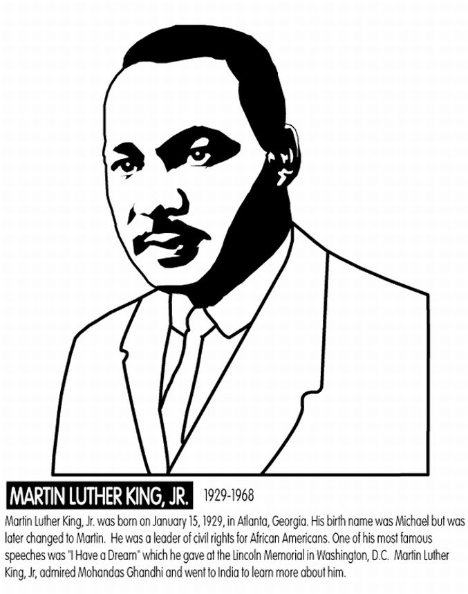 Martin Luther King Jr Day Activities color sheets, word