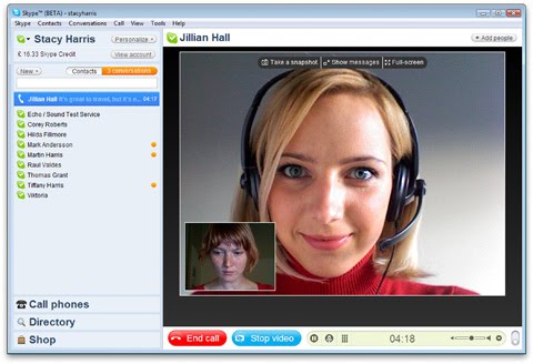 Videollamada vía Internet( Skype)
