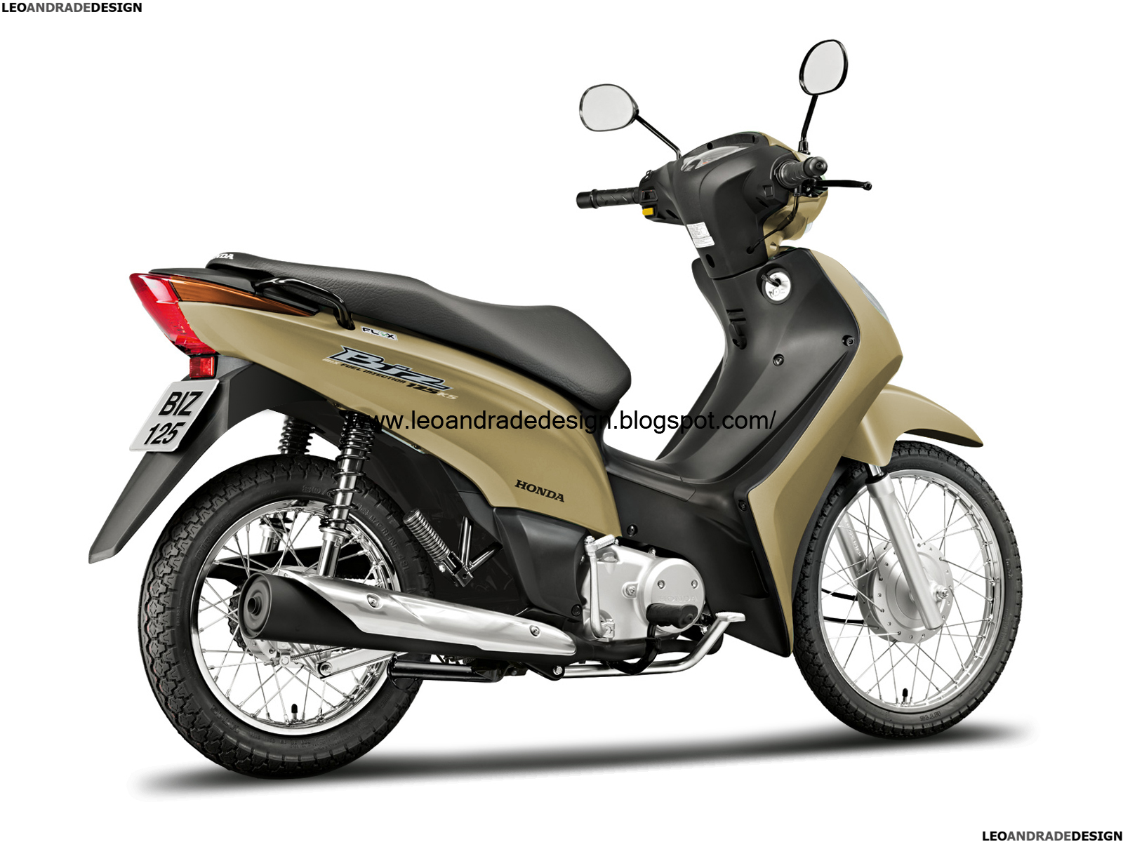 Moto Biz 125 cinza 2008 Pintura personalizada Dourado e Efeito Madeira