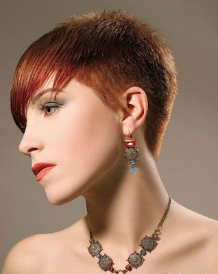 womens short hairstyle. Trend Celebrity Women Hairstyles for Round Shaped Face short red Crop haircuts for women