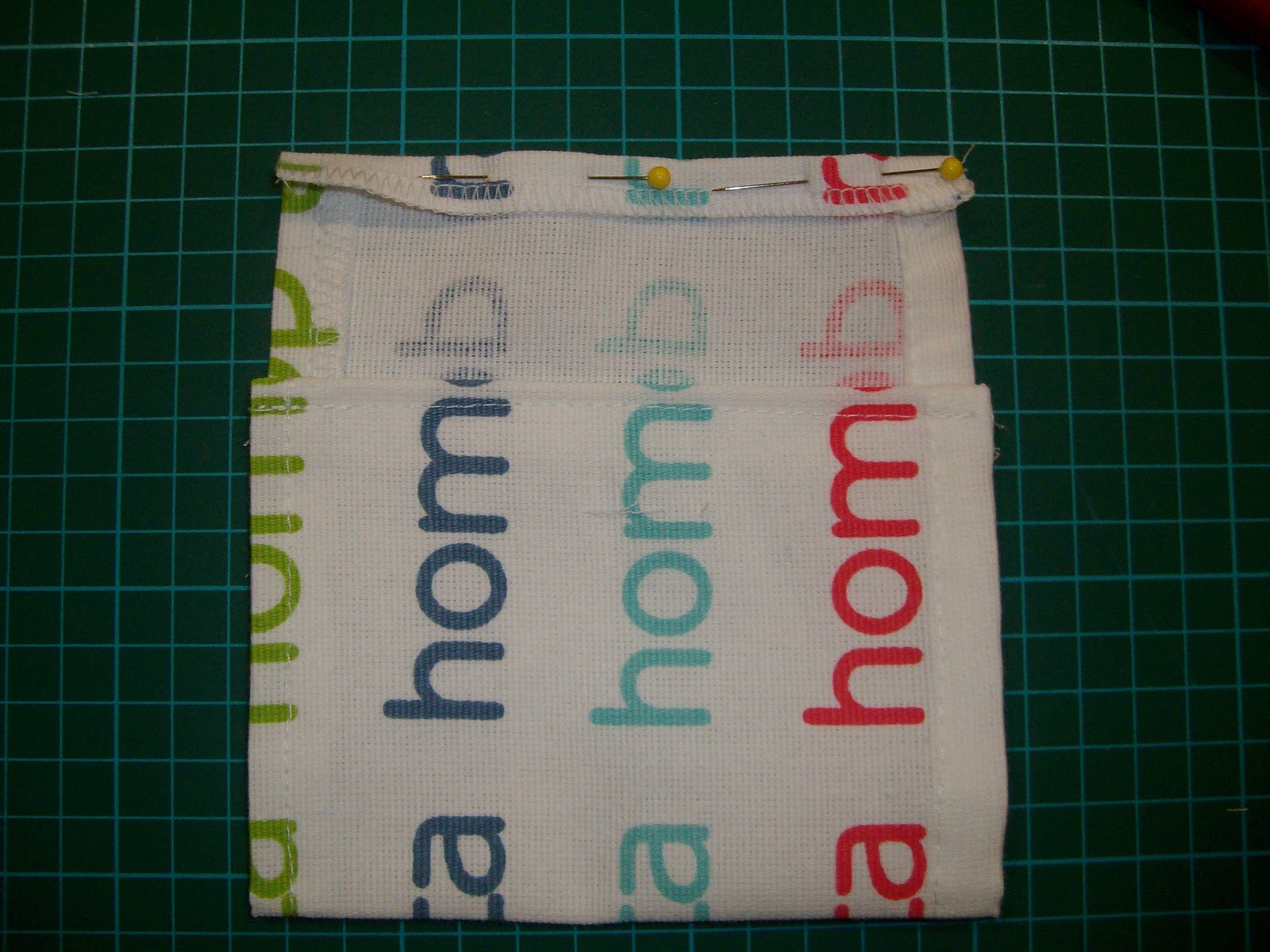 mommy sew pretty Tea towel turned tote bag with attached pouch