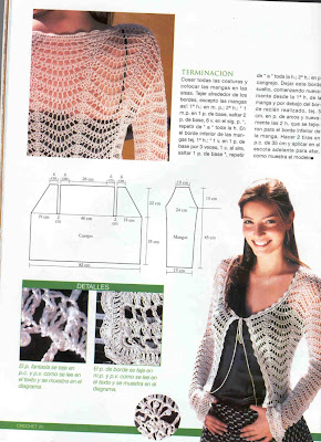 Adorable saco femenino y versatil tejido en ganchillo o crochet.
