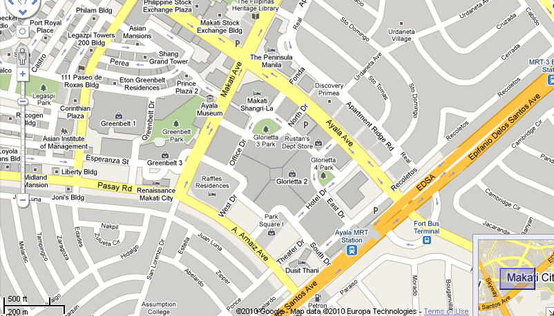 Makati Central Business District Map Directions, Routes, Maps, Shortcuts In Metro Manila: How To Get To Ayala  Center?