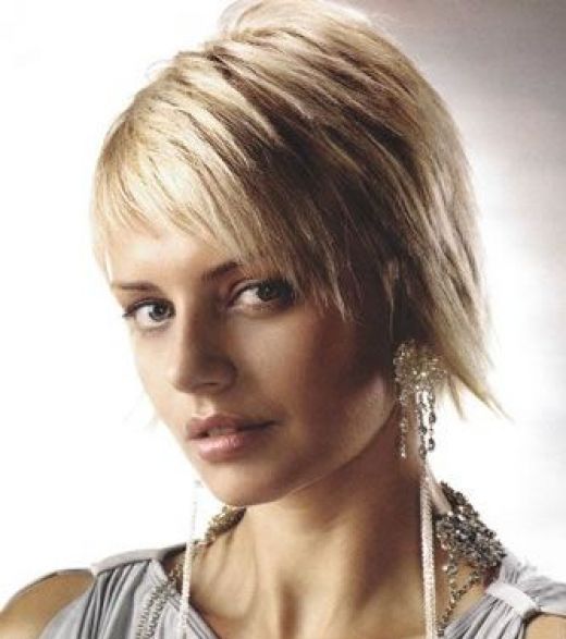 and several other short layered hairstyles. Although fringes or bangs