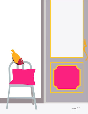 Colorful birds, Birdscape, bridge Bird art of the day, bird Perched on a chair art