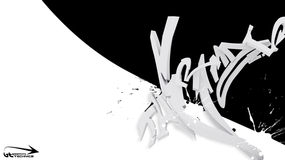 Black and White 3D Graffiti Letters Thermal. GRAFFITI GRAPHIC DESIGN