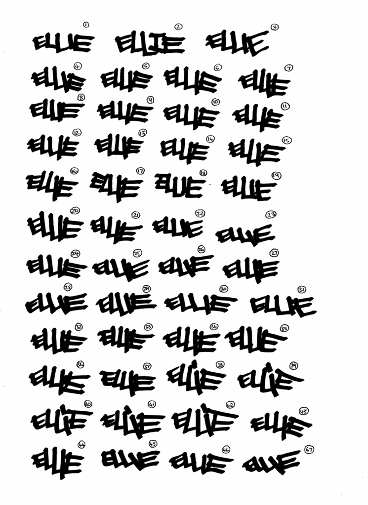Graffiti Letters quot;Elliequot; graffiti characters spray cans. Graffiti Letters quot;Elliequot;