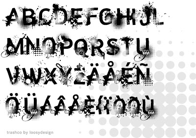 digital graffiti alphabet fonts letter A-Z