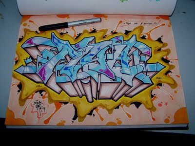 Drawing Arrow Graffiti Alphabet on Paper with 3D Graphic Design Drawing Arrow Graffiti Alphabet on Paper with 3D Graphic Design