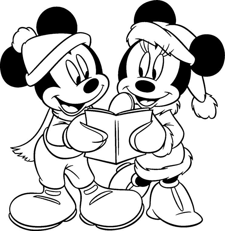 Christmas Disney Coloring Pages with Mickey and Mini Mouse ...
