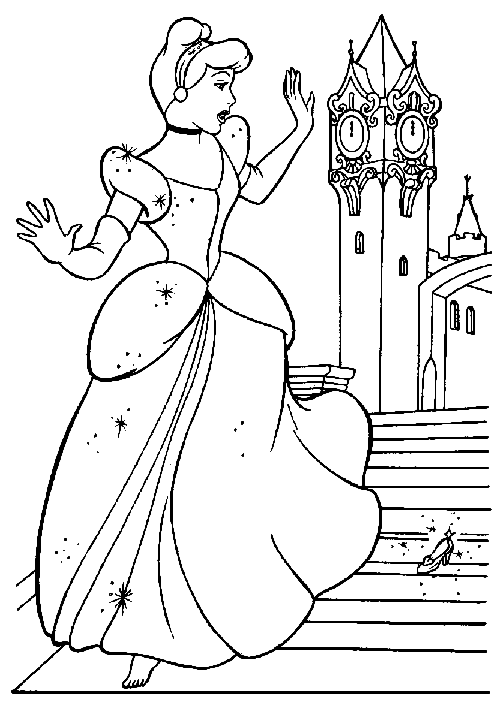 glass shoes cinderella disney princess coloring pages