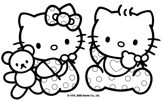 coloring pages hello kitty friends