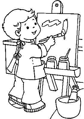 Kids Colorings Pages on Child Artist Kids Coloring Pages