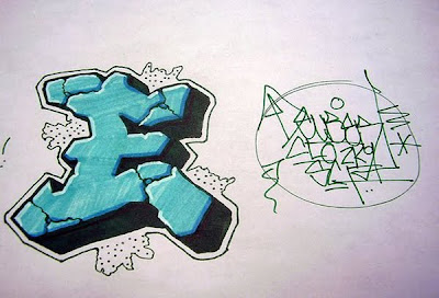 Graffiti E,Graffiti Letters,Graffiti Letter E
