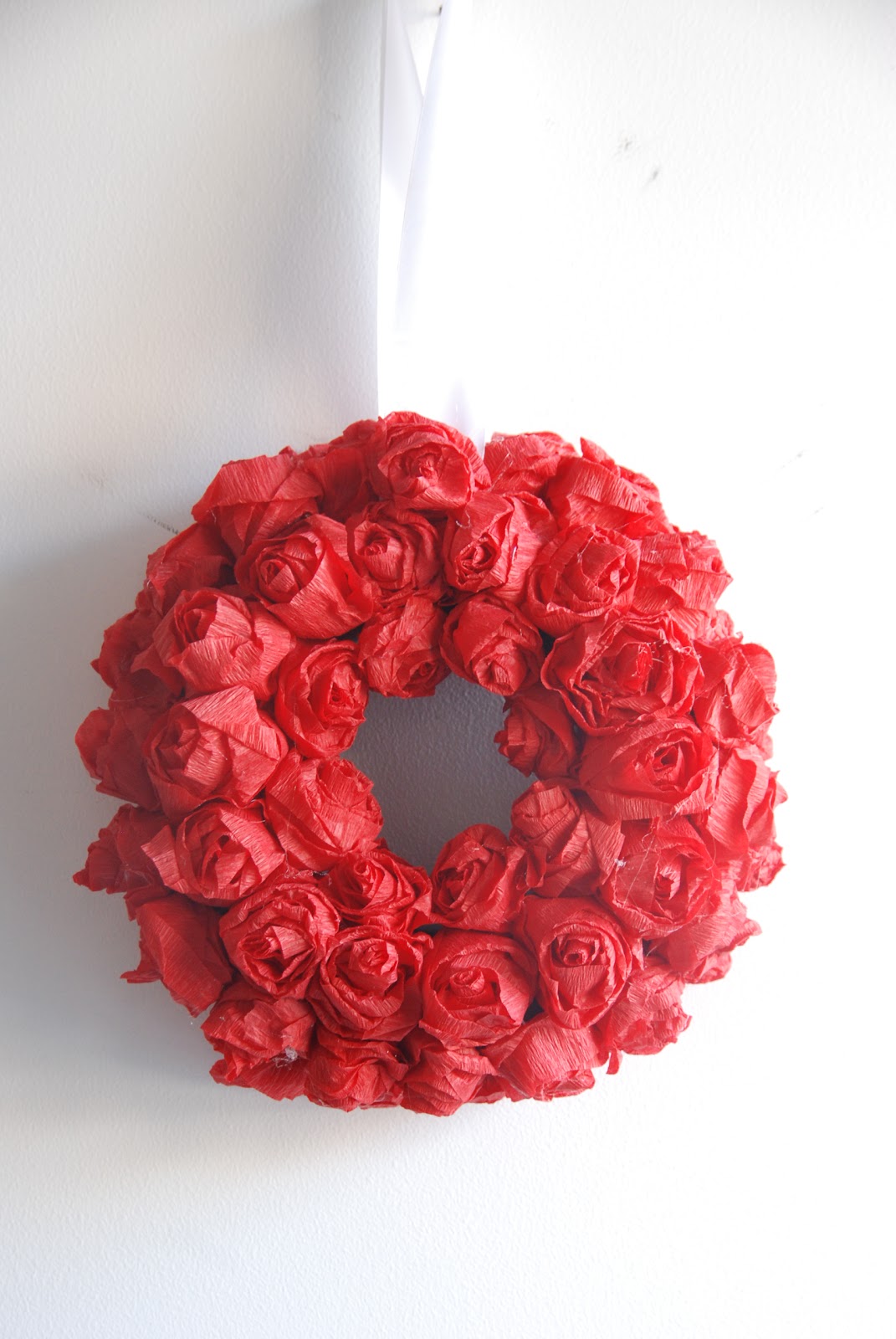Corduroy Dreams Crepe Paper Rose Wreath