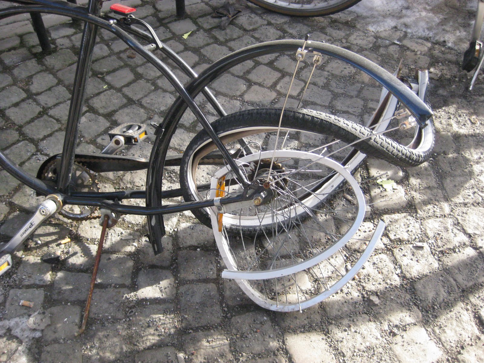 buckled bike wheel