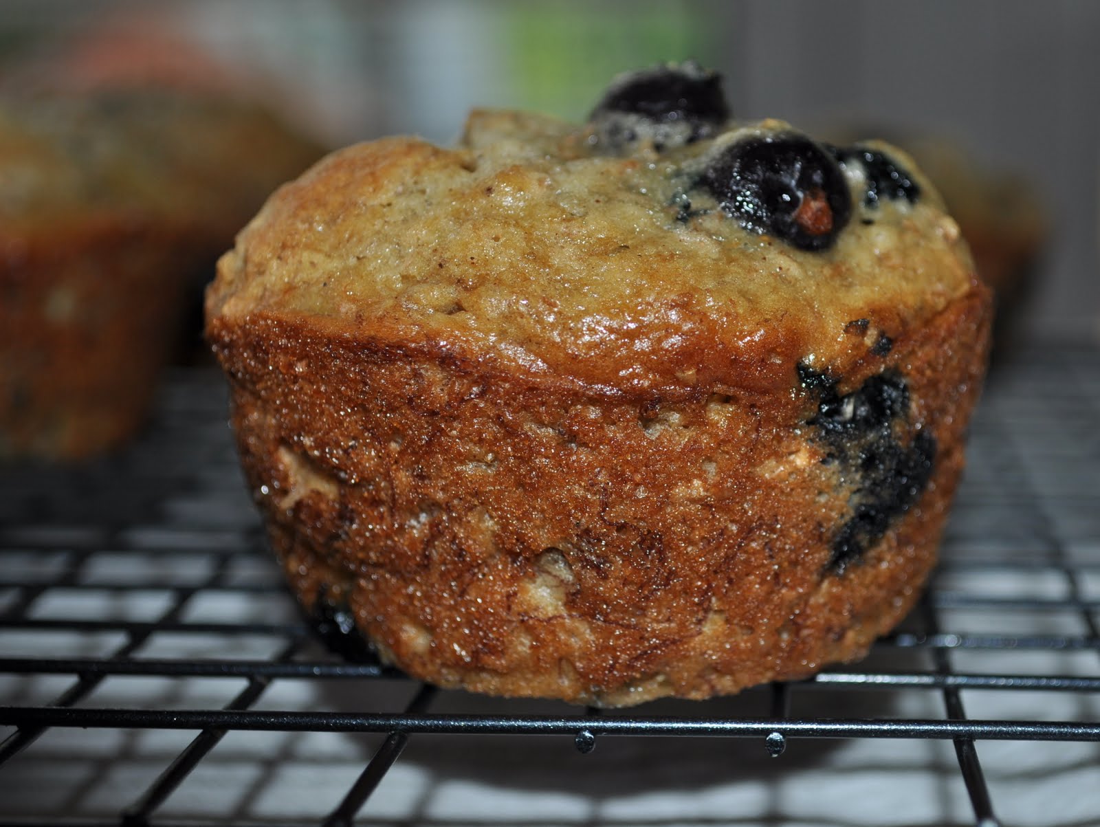 Vanilla Bean Cafe Whole Wheat Banana Blueberry Bran Muffins