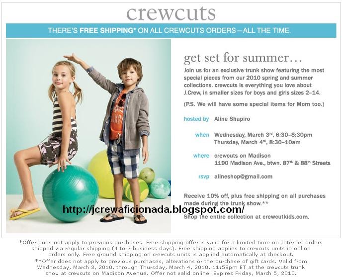 J.Crew Aficionada Crewcuts Email you're invited to an exclusive