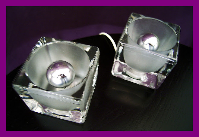 PAIR OF GLASS LAMPS - CIRCA 1960 EDITED BY PUTZLER GERMANY - 10x10x10x10 cm - PRICE: SOLD