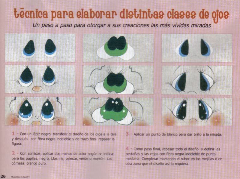 Moldes para Todo: * Técnica para elaborar distinta clase de ojos * Moldes para Todo: * Técnica para elaborar distinta clase de ojos *