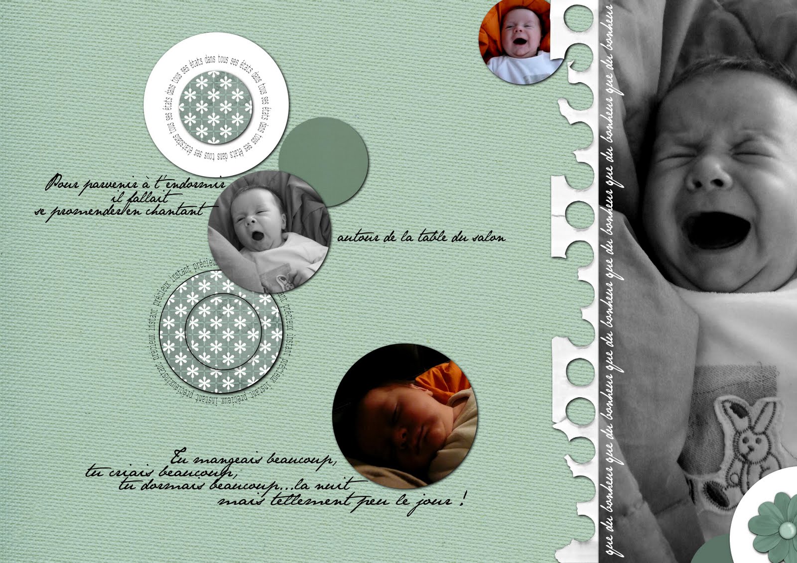 Marylou' Scrap Album naissance templates pages 6 et 7