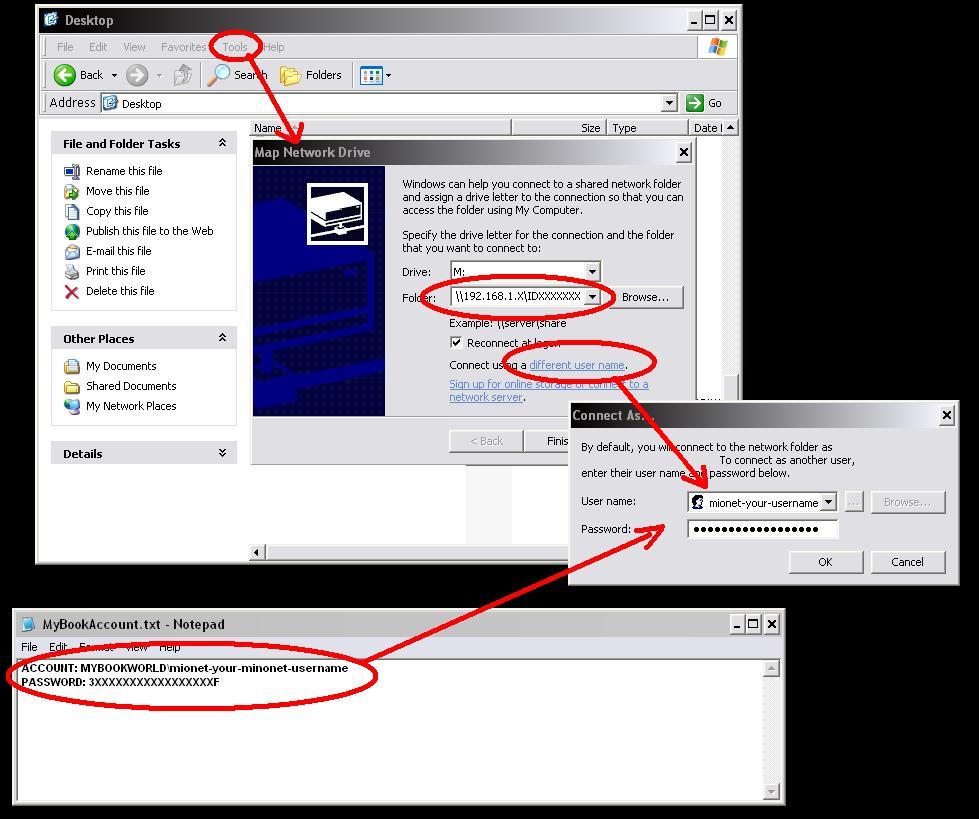 type in path and sharename
