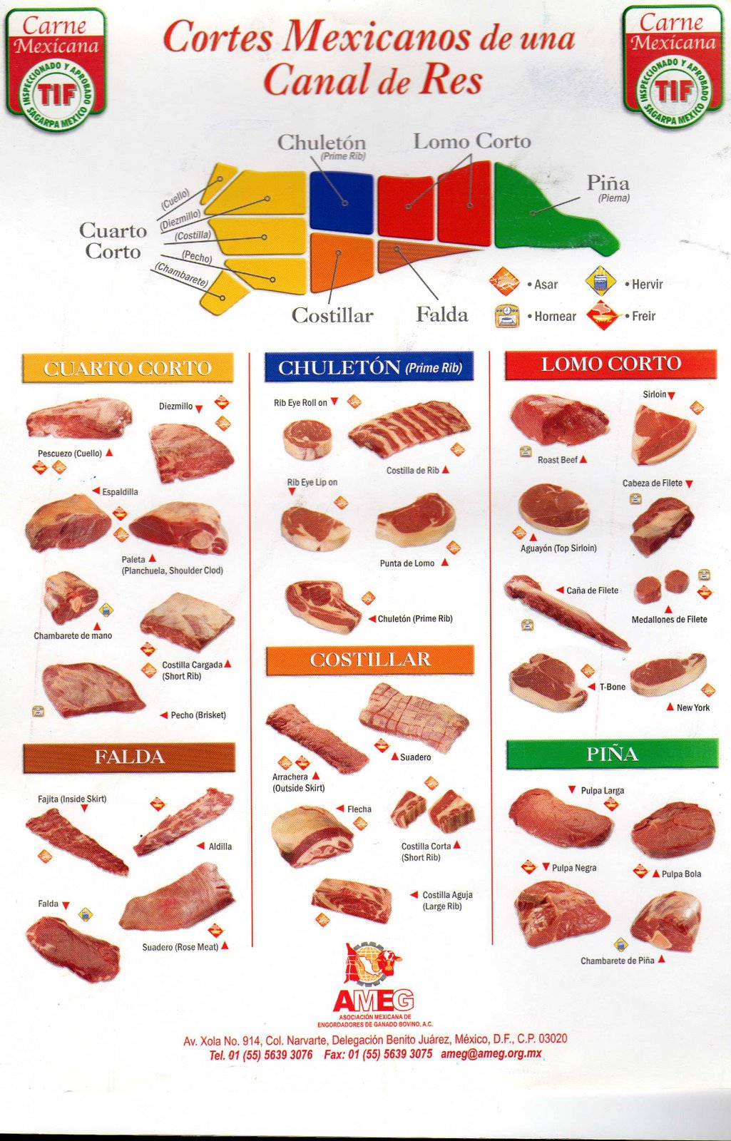 Spanish Cuts Of Beef Chart