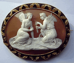 Mourning cameo of Psyche and Eros