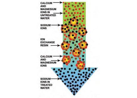 exchange ion softener chemical water through care services calcium flows occurs bicarbonate solution material change which
