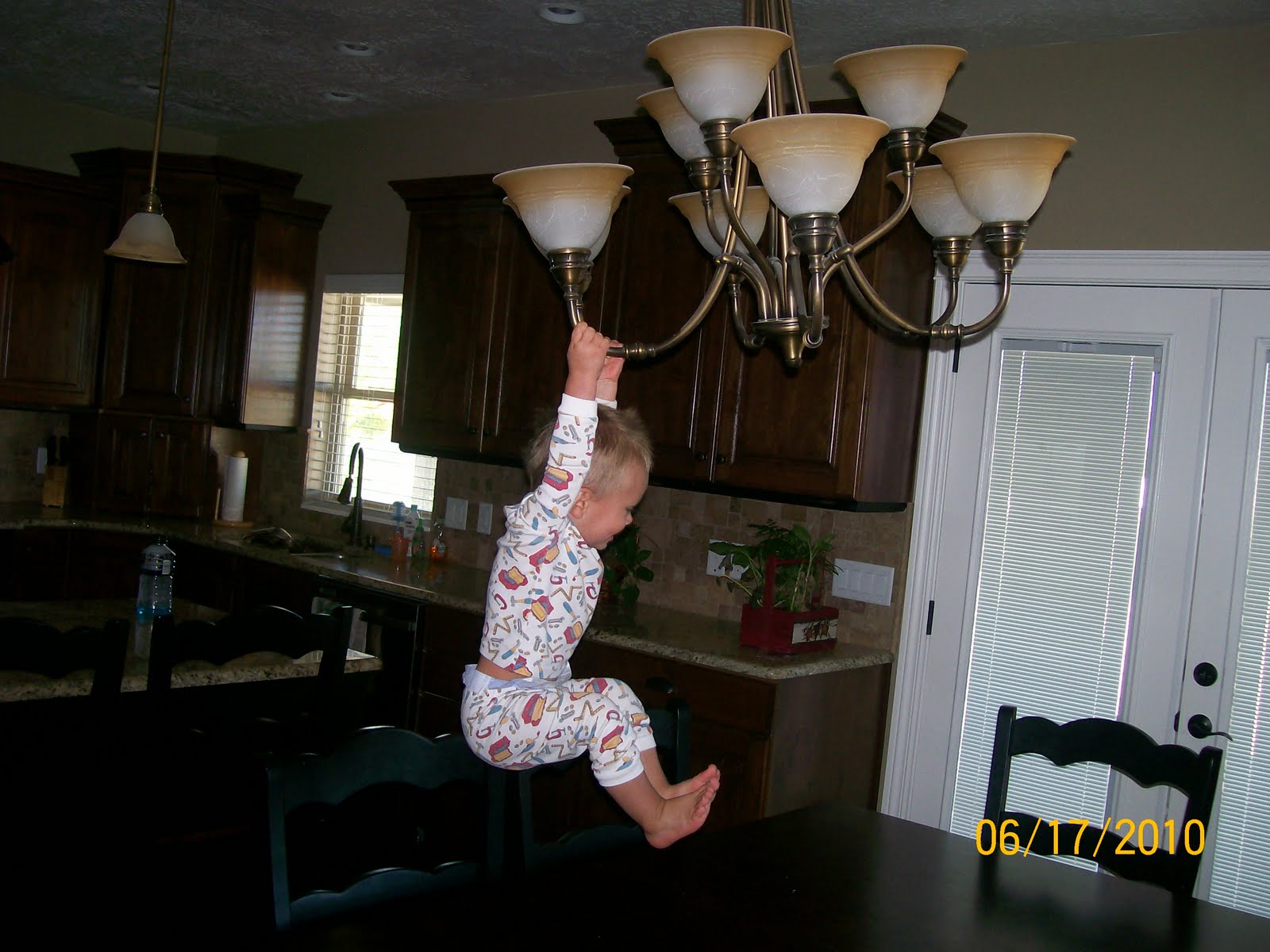 Chandelier in living room w/8ft ceilings?