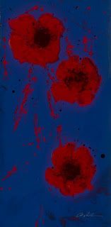 Poppies: Red on Blue. Dominic Pangborn. Park West Gallery.