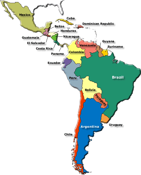 Mapa Latino America
