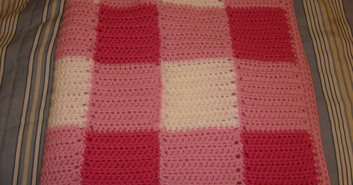 Manner's Crochet and Craft Gingham Baby Blanket