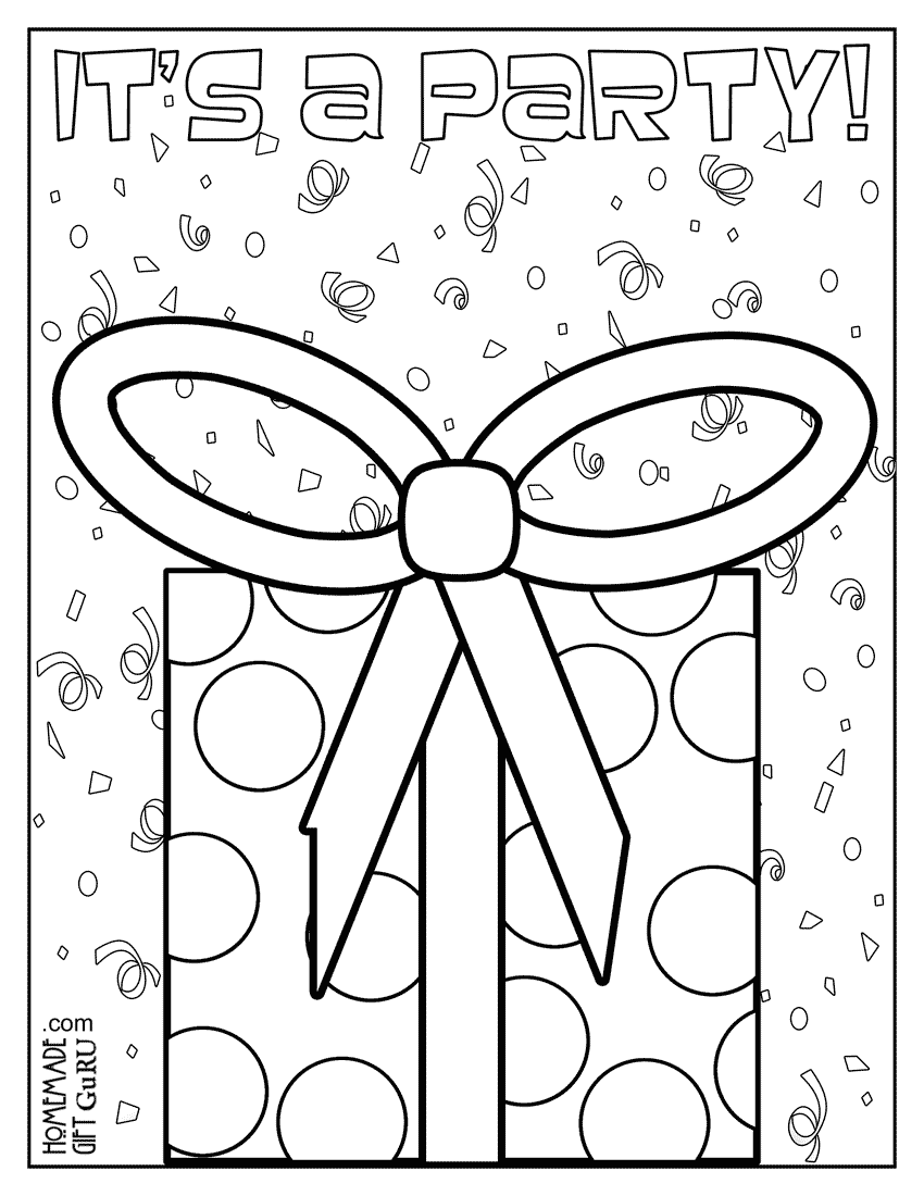 Birthday Greeting Cards: Birthday Coloring Cards, Free Birthday