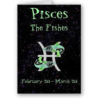 pisces birthday greeting card