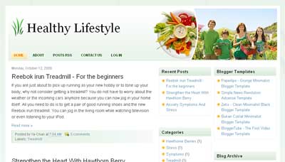 Healthy Lifestyle Blogger Template