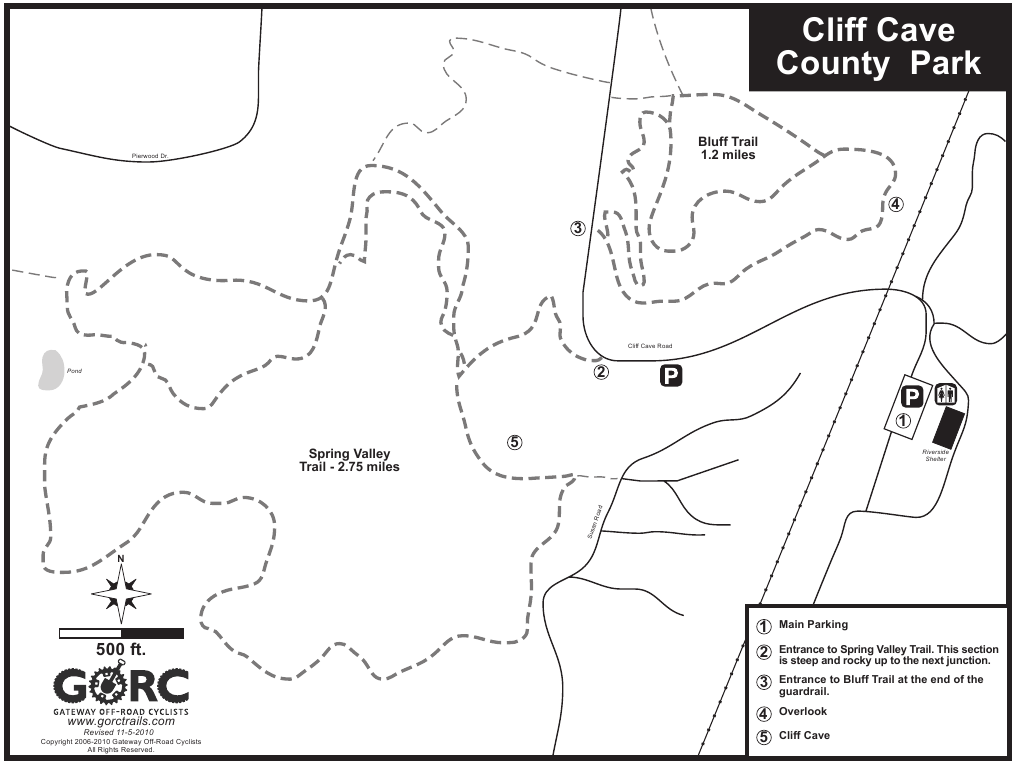 Gateway OffRoad Cyclists (GORC) Cliff Cave Map