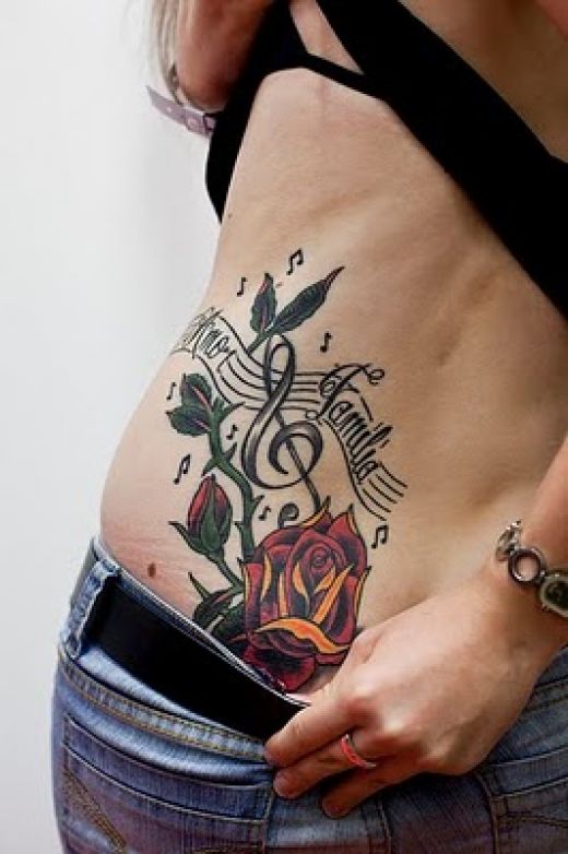 Tattoos Of Music Notes. music notes tattoos. music