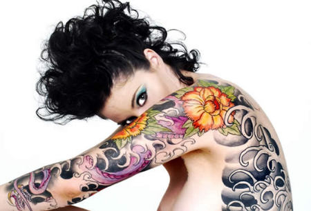 hottest tattoos for females. hot tattoo girls.