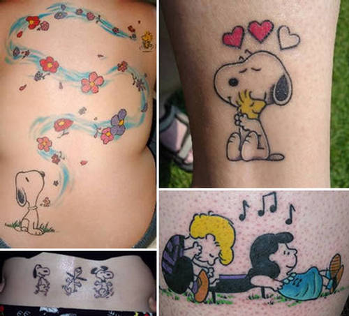 Tattoos is this cute lil selection of Snoopy Tattoos, of course I)
