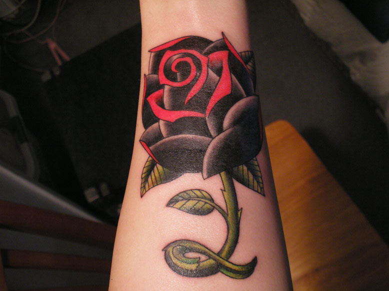 My first Black Rose Tattoo is this totally awesome side Black Rose Tattoo